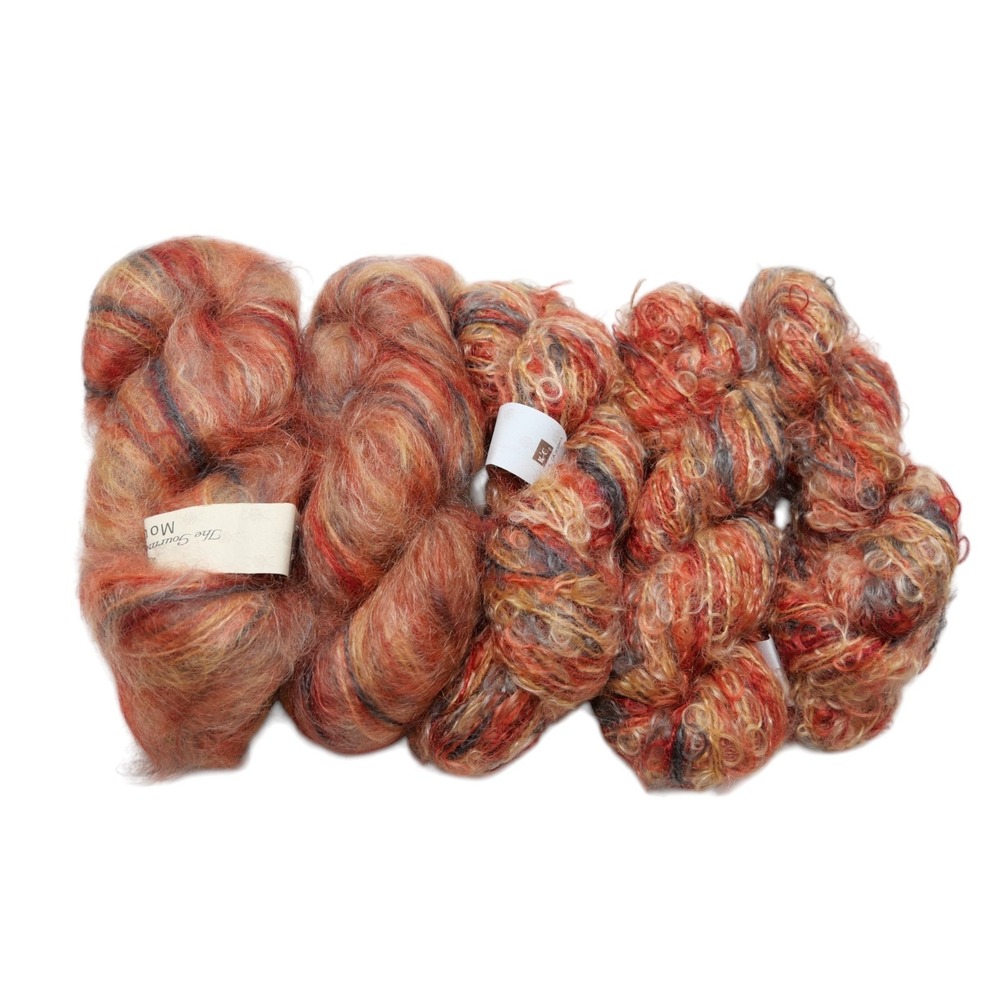 Knit One Crochet Too K1C2 Mohair Yarn Lot 5 Hanks 5666 6666 Coordinating Colors